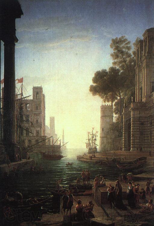 Claude Lorrain Landscape with the Embarkation of Saint Paula Romana at Ostia